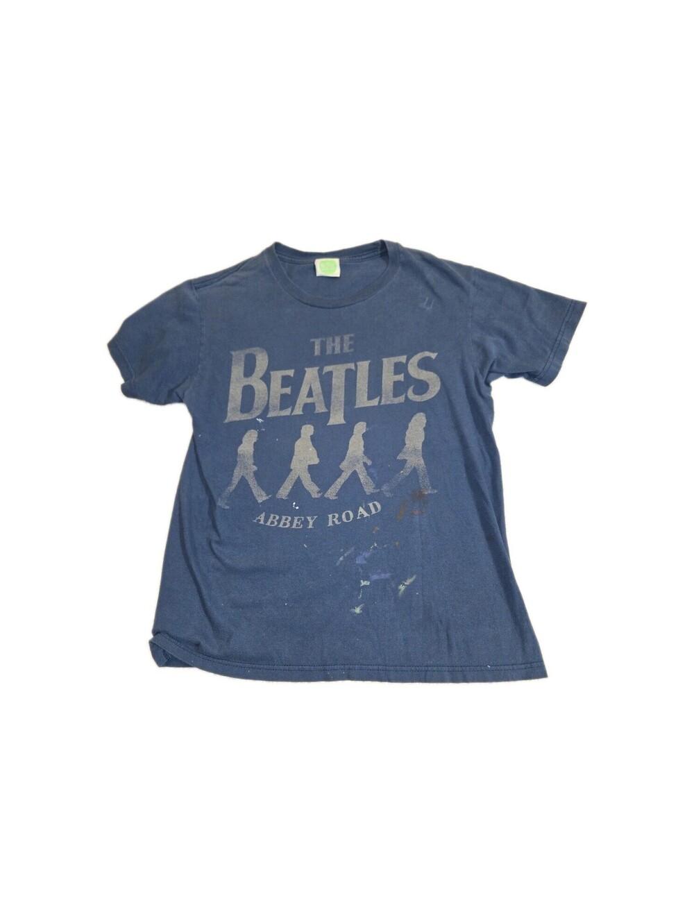 thrashed t shirt Beatles Abbey Road  Cotton Blue Sz L 2005 Grunge Y2k Vtg